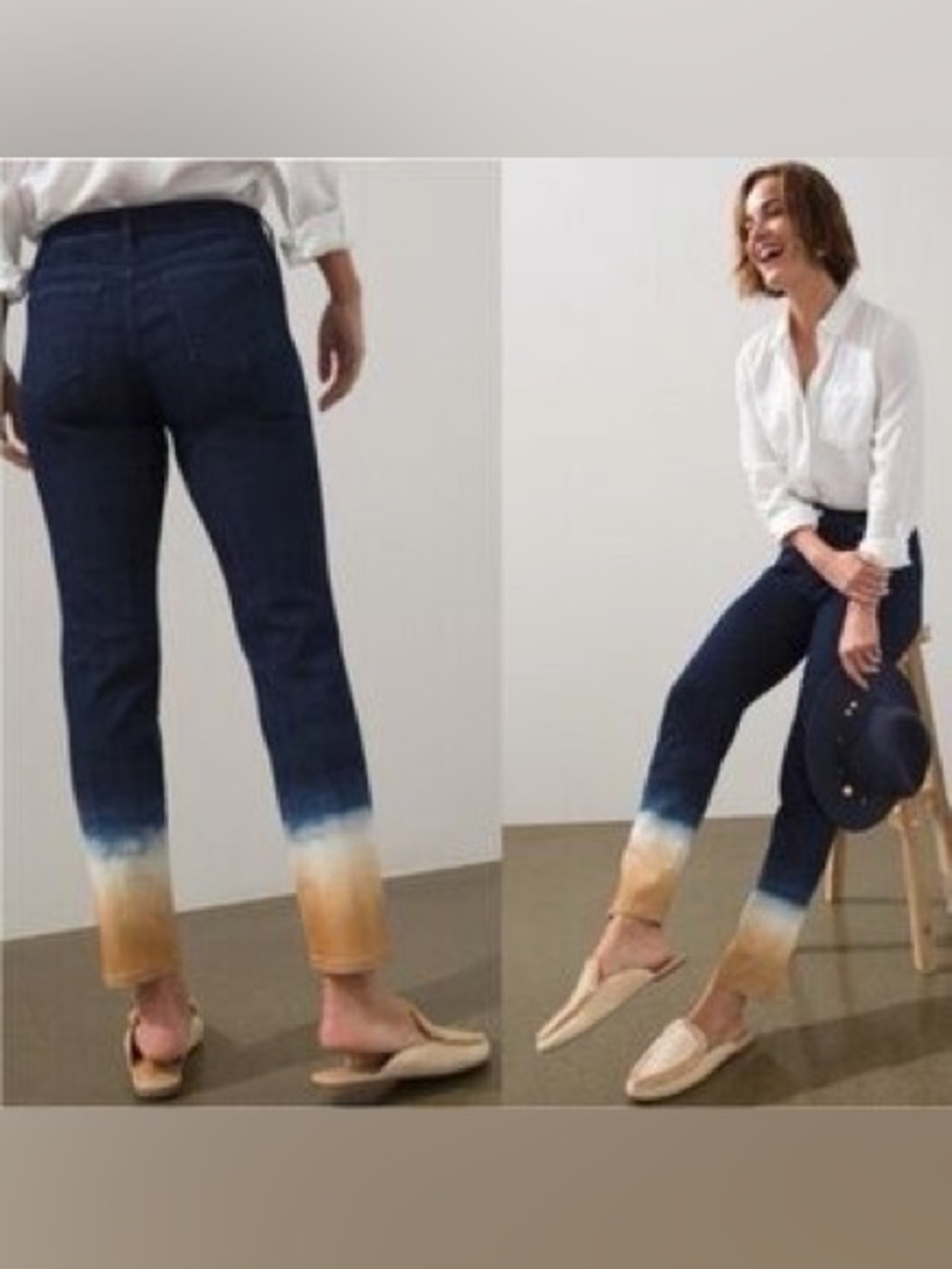 Chicos So Slimming Girlfriend Slim Leg Ankle Jeans Ombre Dip Dye